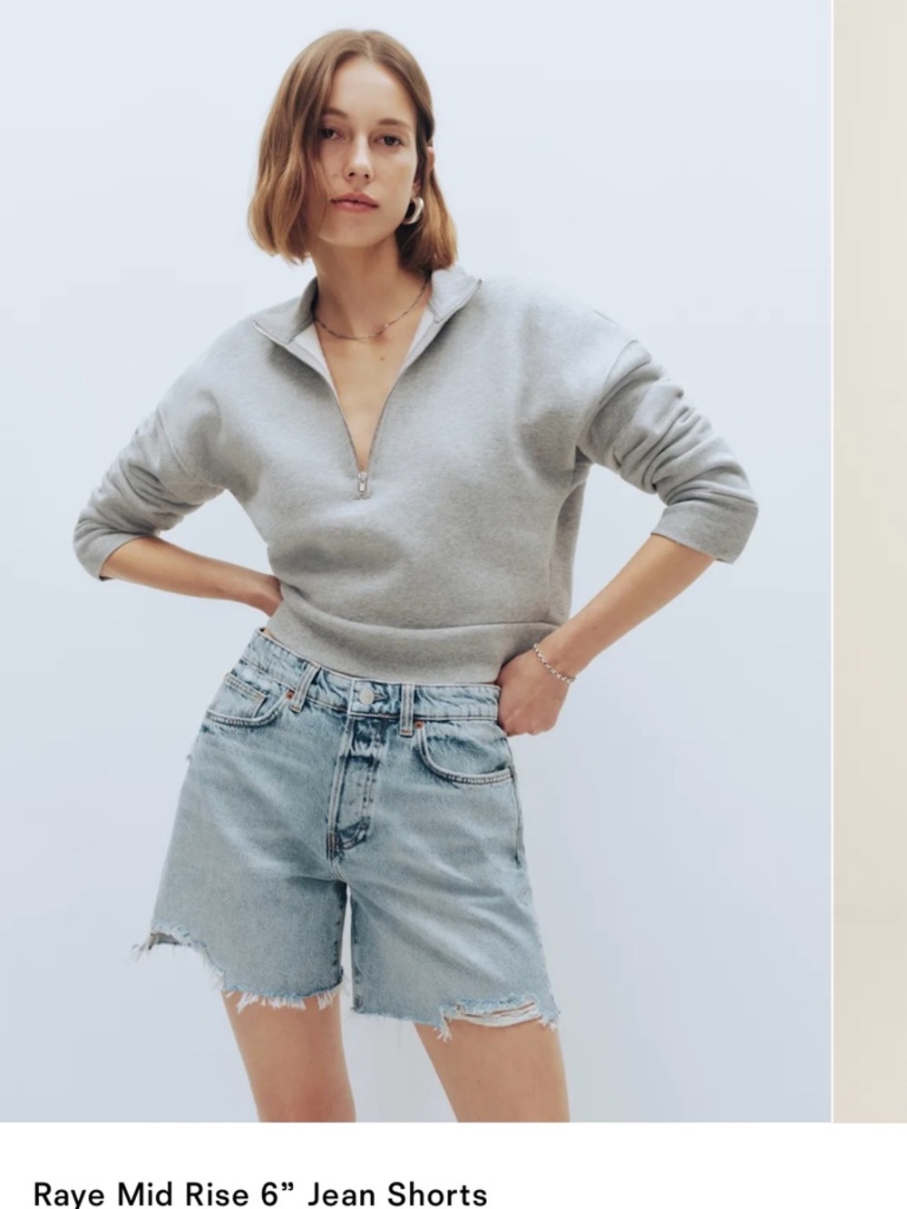 Reformation Raye Mid Rise Relaxed Shorts